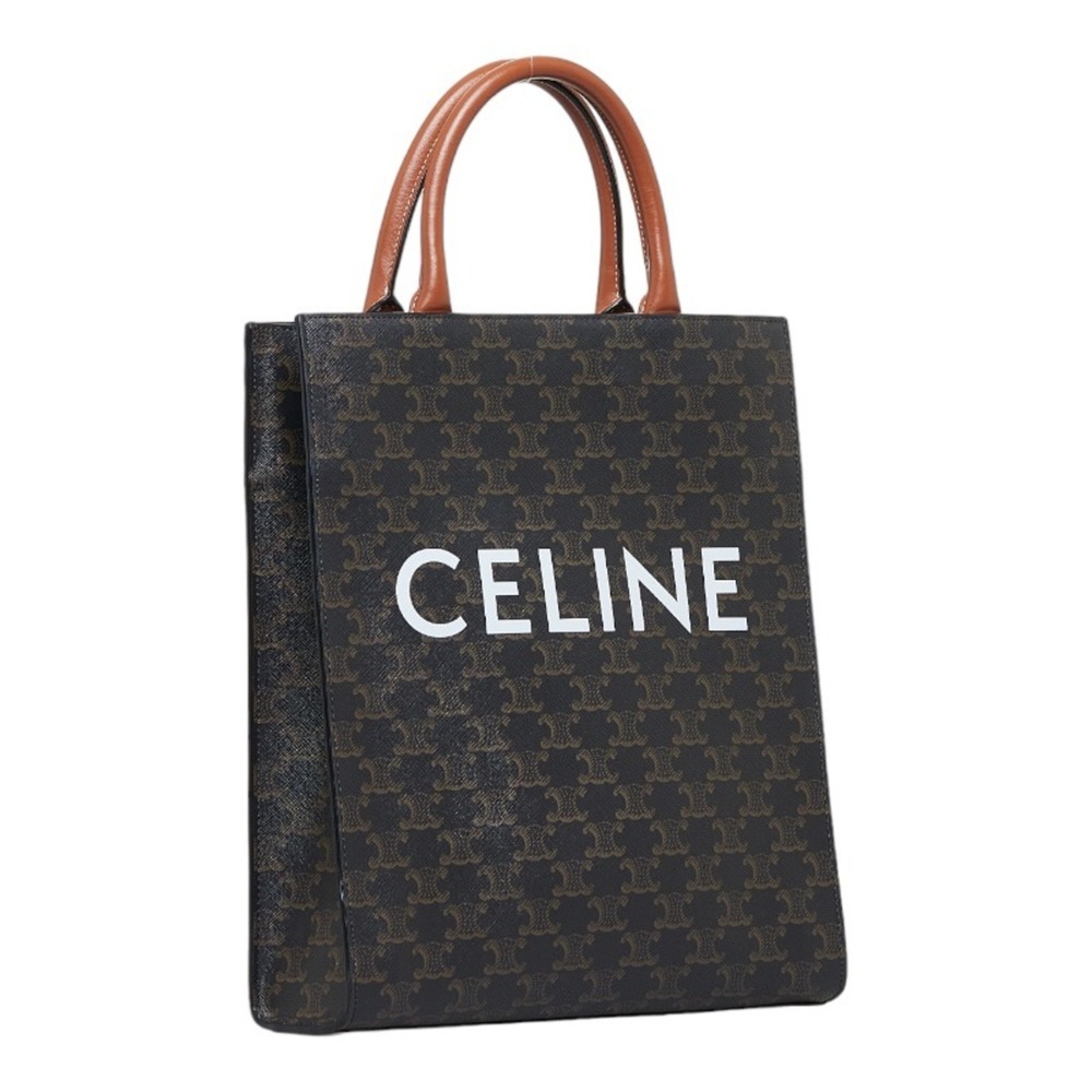Celine Vertical Cover Small Triomphe Handbag Shoulder Bag Black Brown PVC Lea... - Picture 3 of 11
